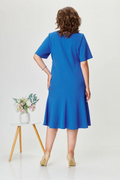 Летнее платье прямого силуэта с воланом из плательной ткани Fortuna ШЖ 1719 василек - фото 3