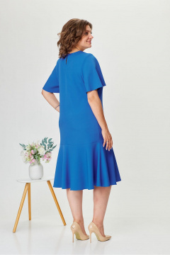Летнее платье прямого силуэта с воланом из плательной ткани Fortuna ШЖ 1719 василек - фото 2