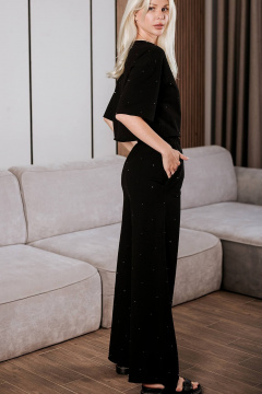 Летний костюм блузка и брюки из хлопка с стразами BUNABOUTIQUE 2101 - фото 3