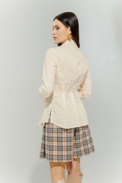 Блуза из хлопка с разрезами, классического и делового стиля DEVITA 6013 молочный - фото 2