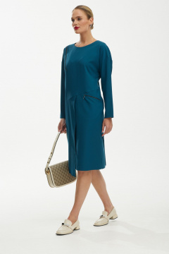 Платье длины миди из вискозы и трикотажа в голубом цвете Твой имидж 1752 морская_волна - фото 4