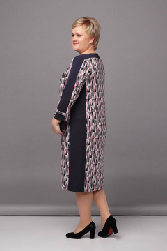 Платье полуприлегающего силуэта с кокетками и отделочной полоской Соджи 449 мультиколор - фото 2