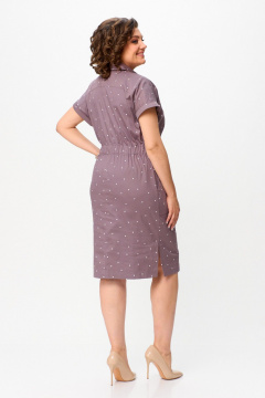 Платье из хлопкового текстиля с разрезами и накладными карманами Slaviaelit 536 капучино - фото 3