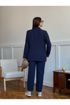 Летний деловой костюм из вискозы: жакет и узкие брюки Dilana VIP 2056/1 синий - фото 4