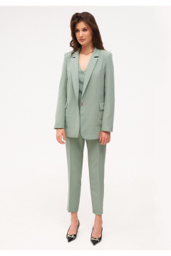 Деловой комплект жакет жилет брюки из вискозы KaVaRi 8016.6 олива - фото 4
