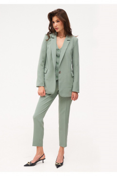 Деловой комплект жакет жилет брюки из вискозы KaVaRi 8016.6 олива - фото 1