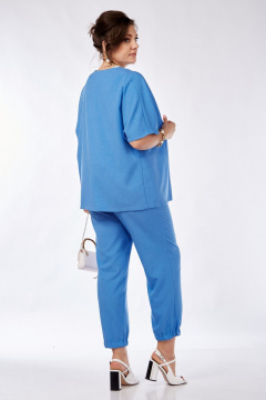 Комплект голубых брюк, жакета и топа в стиле casual Grace for you 306 - фото 4