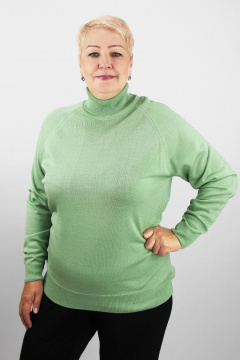 Демисезонный свитер прямого силуэта вязаный реглан Полесье С3433-17 7С1582-Д43 170,176 зеленый_агат - фото 1