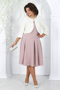 Комплект платье и жакет нарядный для любых случаев Ninele 6013 пудра - фото 1