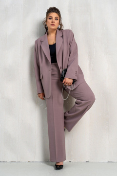 Розовый женский костюм 2-ка с жакетом и брюками. Aira Style 24-26 пыльная роза - фото 1