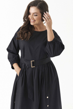 Платье свободного кроя с карманами для ежедневного стиля Панда 185880w черный - фото 5