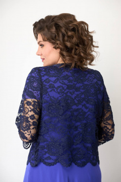 Кружевной жакет без застежки для нарядных образов Solomeya Lux 601 темно-синий - фото 3