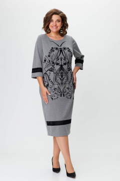 Платье классическое из трикотажа с выточками и отделкой Solomeya Lux 762С - фото 4
