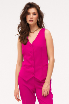 Жилет полуприлегающий из вискозы с декоративной отделкой KaVaRi 5004.3 фуксия - фото 1