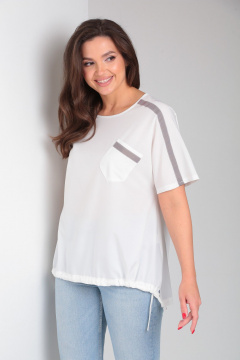 Блуза со стачной спинкой и накладным карманом из вискозы Modema м.765/3 - фото 3