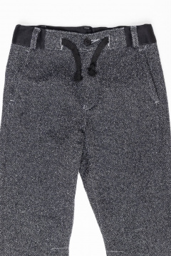 Демисезонные треголовые брюки с регулятором пояса и стрелками Pan-Mod 4080 черный+белый - фото 2