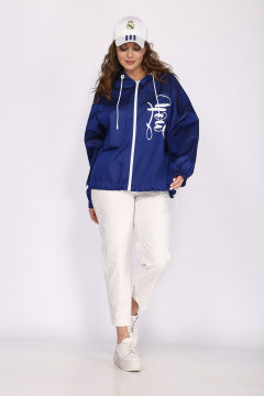 Демисезонная ветровка с капюшоном, принтом и накладными карманами TAiER 1058-1 синий - фото 2