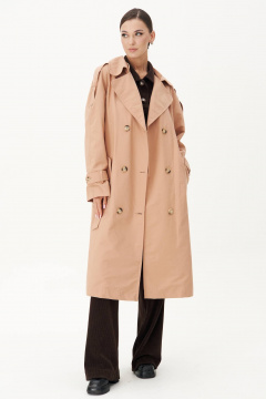 Демисезонный плащ с съемным капюшоном и широким поясом Fantazia Mod 4735 - фото 2