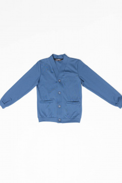 Демисезонный школьный жакет из качественного шерстяного трикотажа Pan-Mod 4503 синий - фото 3