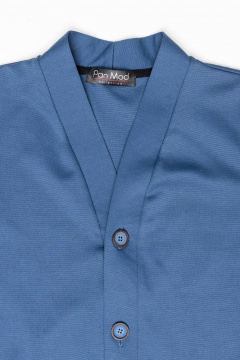 Демисезонный школьный жакет из качественного шерстяного трикотажа Pan-Mod 4503 синий - фото 2