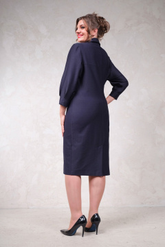 Демисезонное синее платье с вышивкой и разрезом Avanti 1657 - фото 2