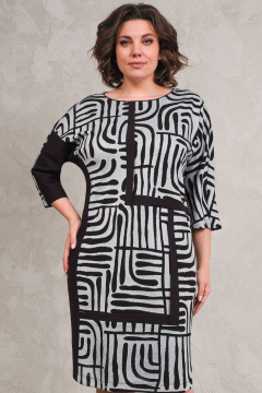 Платье миди прямого силуэта с вставками и круглой горловиной Avanti 1640 - фото 1