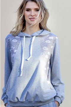 Джемпер из трикотажа для повседневных образов Verally 429-1 облака - фото 1