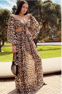 Брюки и топ из шифона для повседневного Лета ENZA 906 леопард - фото 2