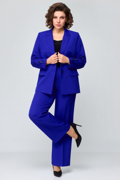 Двухпредметный костюм с жакетом и брюками из текстиля Мишель стиль 1177 кобальт - фото 1