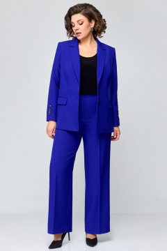 Двухпредметный костюм с жакетом и брюками из текстиля Мишель стиль 1177 кобальт - фото 3