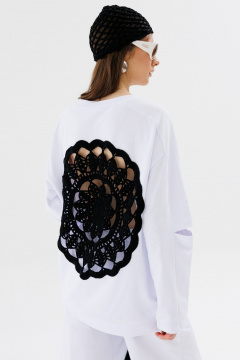 Демисезонная вязаная шапочка-кроше ручной работы NikVa 706-1 чёрный - фото 2