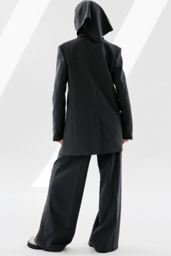 Брюки прямого кроя из текстиля с наклонными карманами NikVa 710-1 графит - фото 5