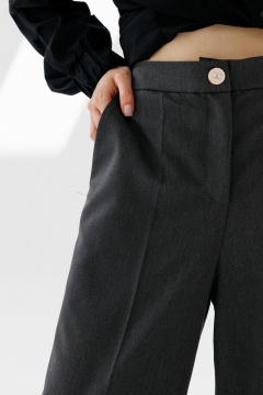 Брюки прямого кроя из текстиля с наклонными карманами NikVa 710-1 графит - фото 4
