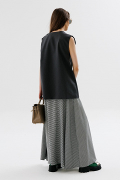 Демисезонный жилет на запах с полукруглым вырезом NikVa 723-1 графит - фото 5