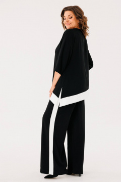Блуза свободного силуэта с асимметричным низом и брюки палаццо INVITE 6063 черный - фото 5
