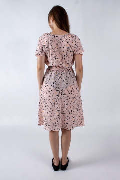 Летнее платье с расклешённой юбкой и поясом-реглан Mita ЖМ1145a розовый - фото 4