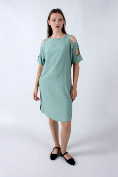 Прямое летнее платье с разрезами и декоративными вставками Mita ЖМ1215 - фото 1