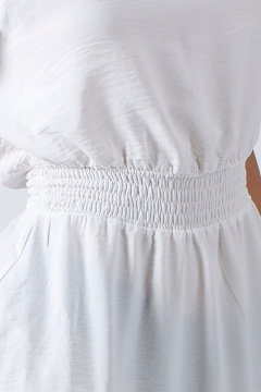 Платье летнее с отрезной талией и рукавом фонарик Mita ЖМ1145a белый - фото 3