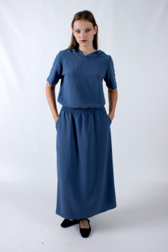 Платье прямого кроя с капюшоном и карманами Mita ЖМ1177a - фото 1