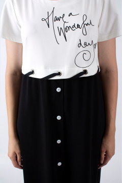 Платье из трикотажа с завышенной талией и шнуровкой Mita ЖМ1153 - фото 5