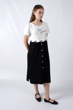 Платье из трикотажа с завышенной талией и шнуровкой Mita ЖМ1153 - фото 2