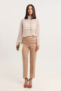 Блуза из шифона с складками и рюшами для романтичного образа LM БК2811-2 - фото 4