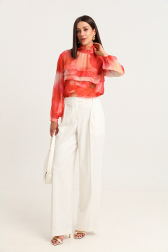 Блуза из шифона с бантами и объемными рукавами для элегантности LM БК2811-3 - фото 3