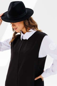 Комплект из блузы и комбинезона с функциональными карманами Mubliz 191 черный-белый - фото 5