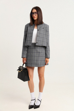 Костюм 2-ка жакет и юбка из мягкого твида с карманами LM К33-2 - фото 2