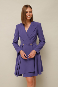 Платье на запах из текстиля с пуговицами и женственными вытачками PUR PUR 11-131 - фото 2