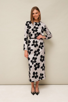 Элегантное платье из сатина с ремешком и длиной макси PUR PUR 11-247 - фото 1