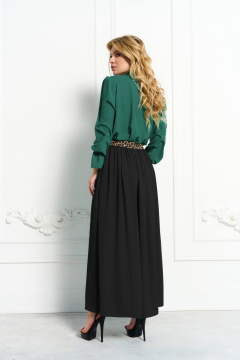 Демисезонная блуза из струящейся ткани с завязкой на воротнике MAX 1-043Z - фото 3