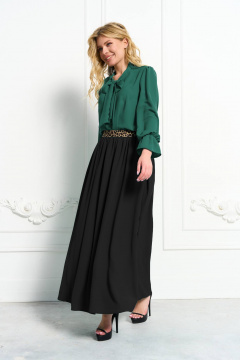 Демисезонная блуза из струящейся ткани с завязкой на воротнике MAX 1-043Z - фото 2