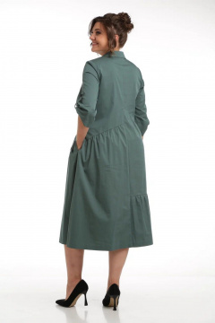 Платье А-силуэта с разрезами и декоративной молнией Rishelie 903 морская-волна - фото 2